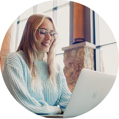 Girl working on Computer