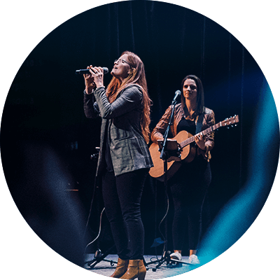 Woman singing worship